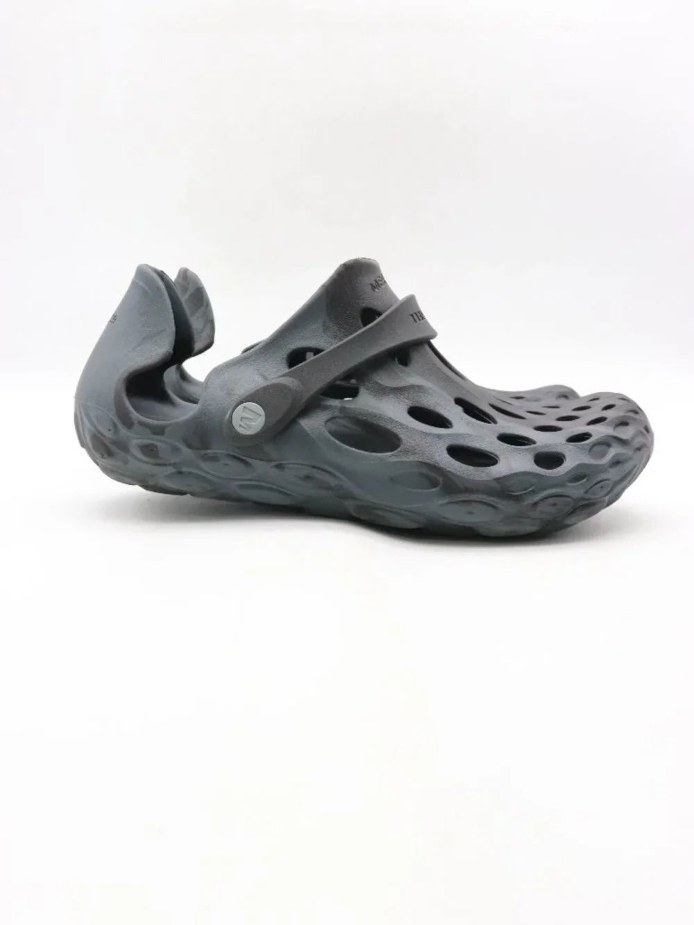 Merrell Hydro Moc Shoes Men's 7.5 Women's 9 Slip On Clog Black Blue Sandal